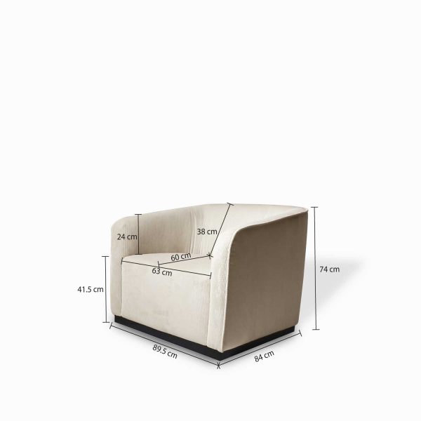 Poltrona Cubo beige rayas - Imagen 3