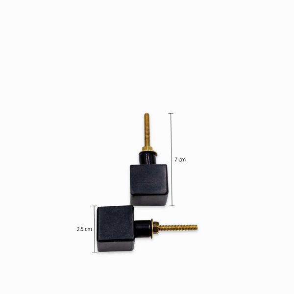 Pomo cuadrado negro set x 2 - Imagen 3