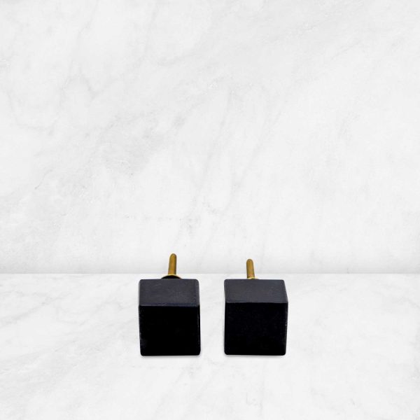 Pomo cuadrado negro set x 2 - Imagen 2