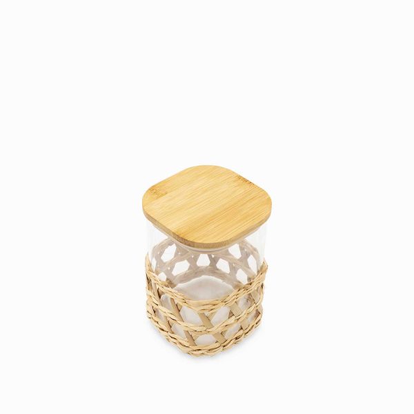 Recipiente cuadrado con tejido natural 15cm - Imagen 2