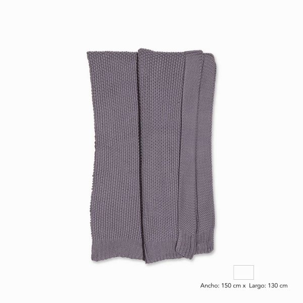 Manta tejida gris - Imagen 3