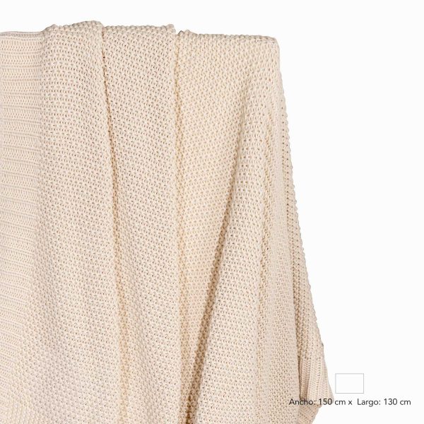 Manta tejida beige - Imagen 3