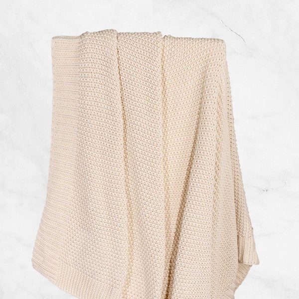 Manta tejida beige - Imagen 2