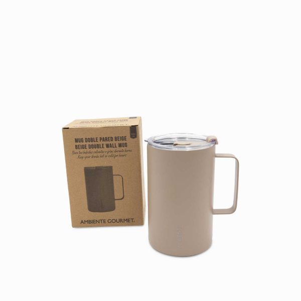 Mug doble pared beige 500 ml - Imagen 5