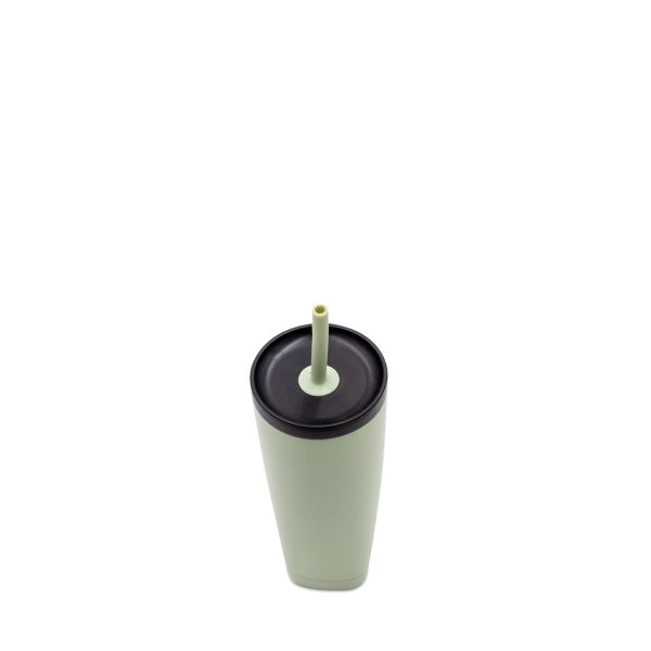 Termo doble pared verde con pitillo 550 ml - Imagen 4