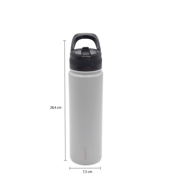 Termo doble pared gris con pitillo 700 ml - Imagen 3