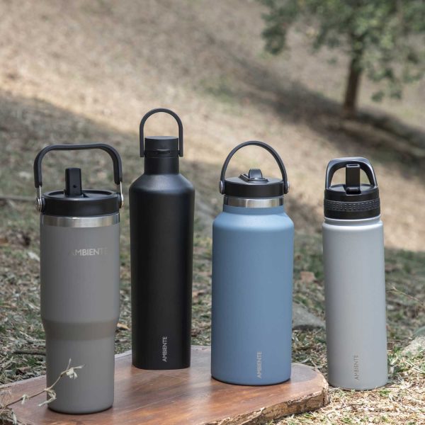 Termo con pitillo y manija gris 890 ml - Imagen 5