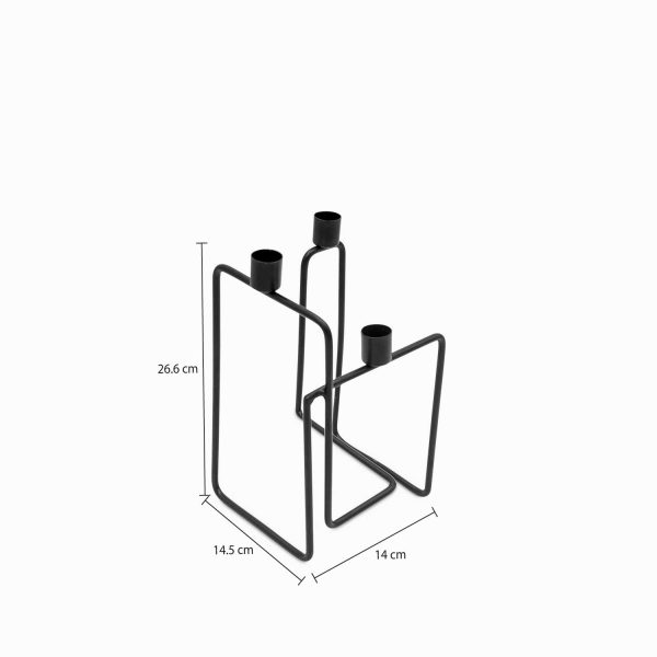 Candelabro Orcino negro 13x13x26cm - Imagen 3