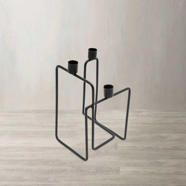 Candelabro Orcino negro 13x13x26cm - Imagen 2