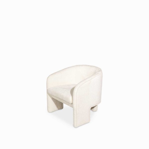 Poltrona Trípode beige peluda 74x74x71cm