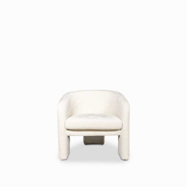 Poltrona Trípode beige peluda 74x74x71cm - Imagen 4