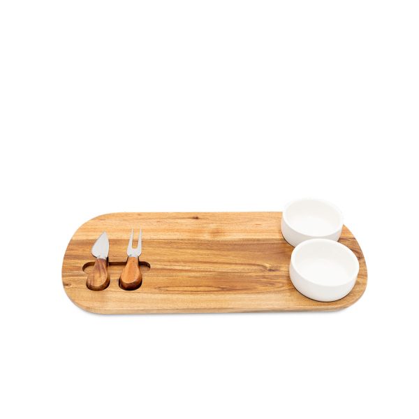 Set de tabla para queso con salseras