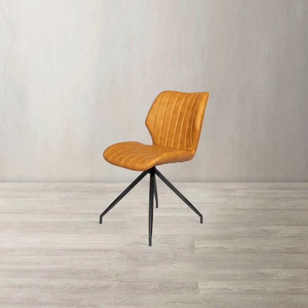 Silla comedor líneas pata Asterisco miel - Imagen 2