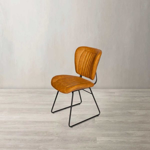 Silla comedor líneas pata recta miel - Imagen 2