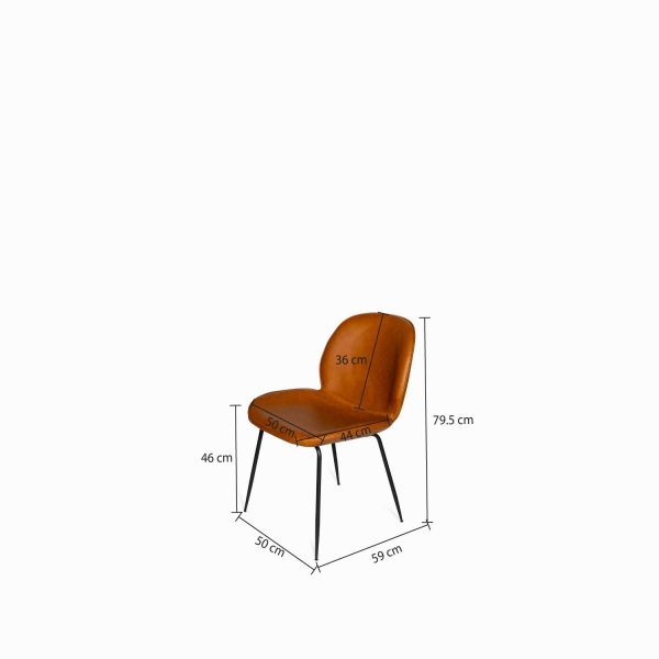 Silla comedor Concha miel pata negra - Imagen 3