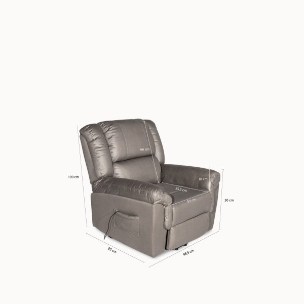 Reclinable eléctrico Axel 1 puesto taupe - Imagen 3