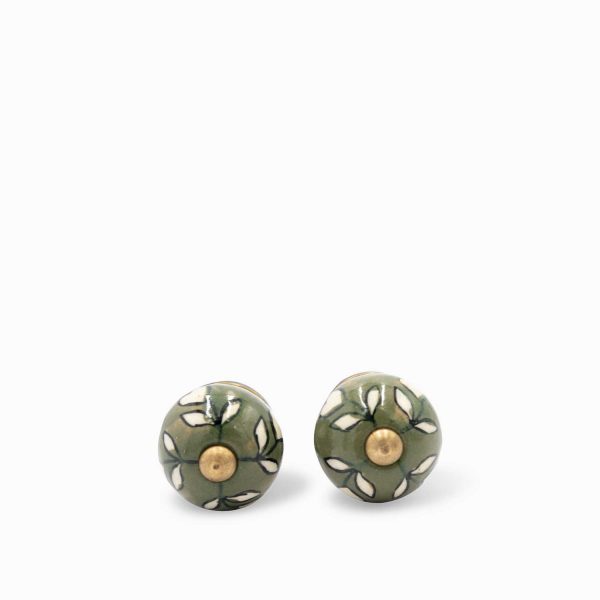 Pomo hojas oliva set x 2