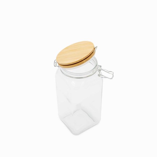 Recipiente para almacenar tapa en bambú con abrazadera 1600ml - Imagen 2