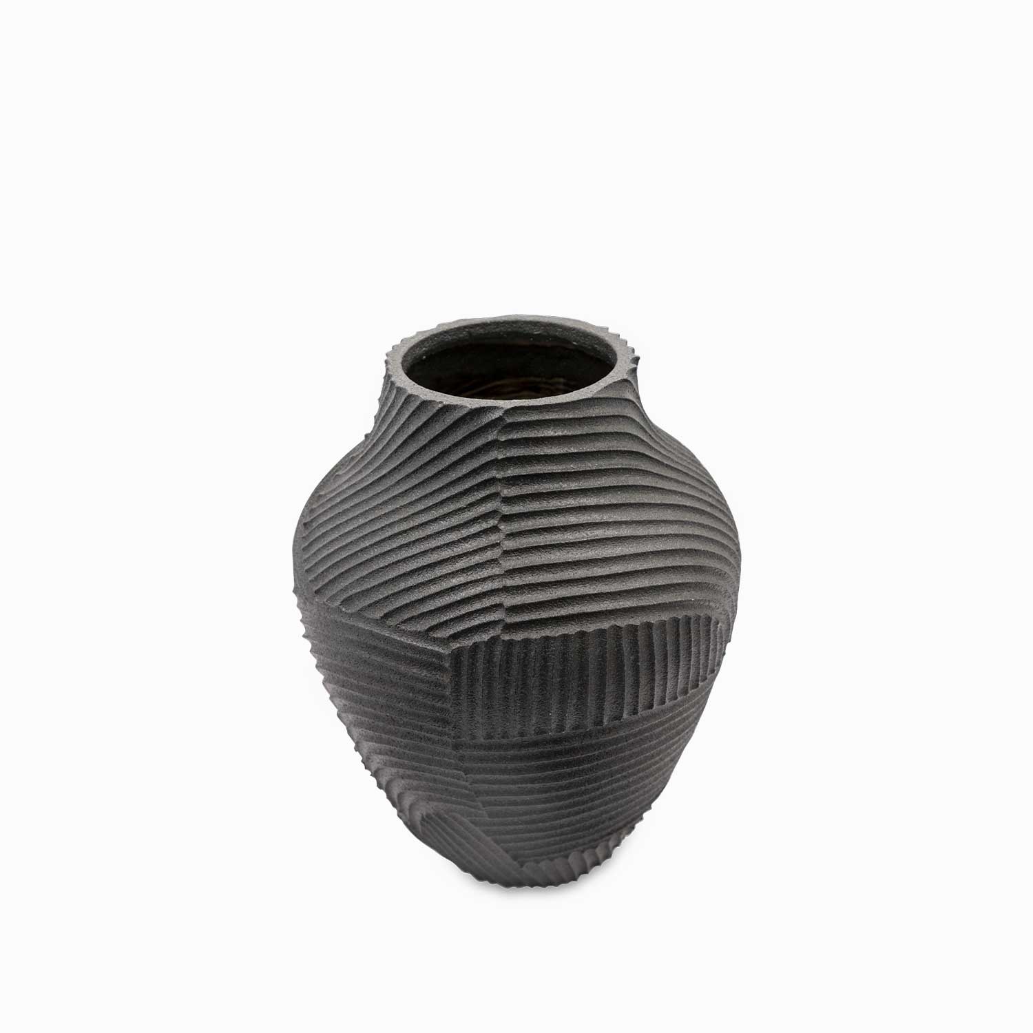 Jarrón kal negro 36x28cm