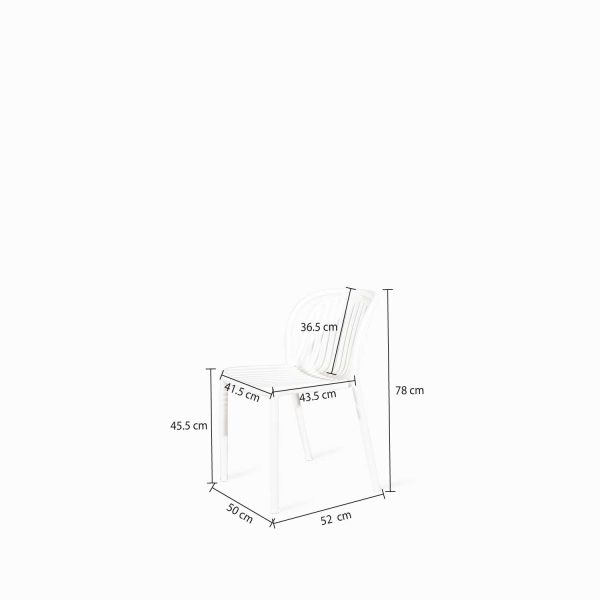 Silla comedor arco y rayas blanca - Imagen 3