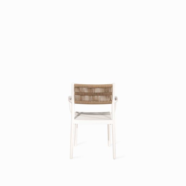 Silla brazos blanca con espaldar cuerdas café - Imagen 6
