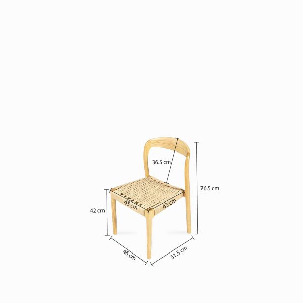 Silla comedor Arco tejida color madera - Imagen 3