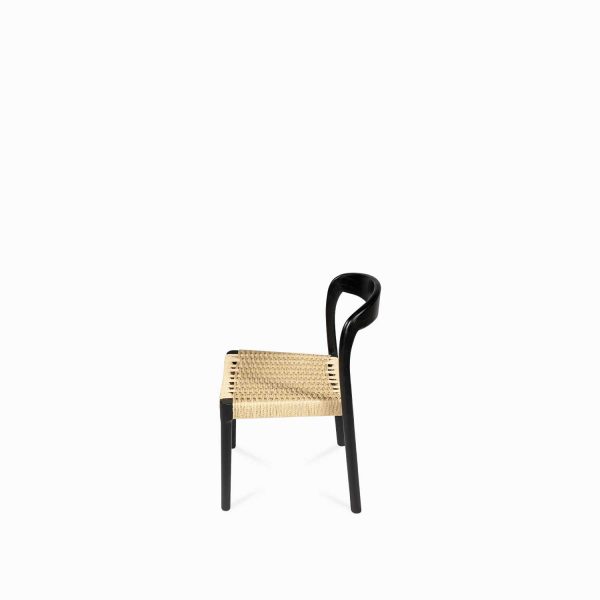 Silla comedor Arco tejida color negro - Imagen 4