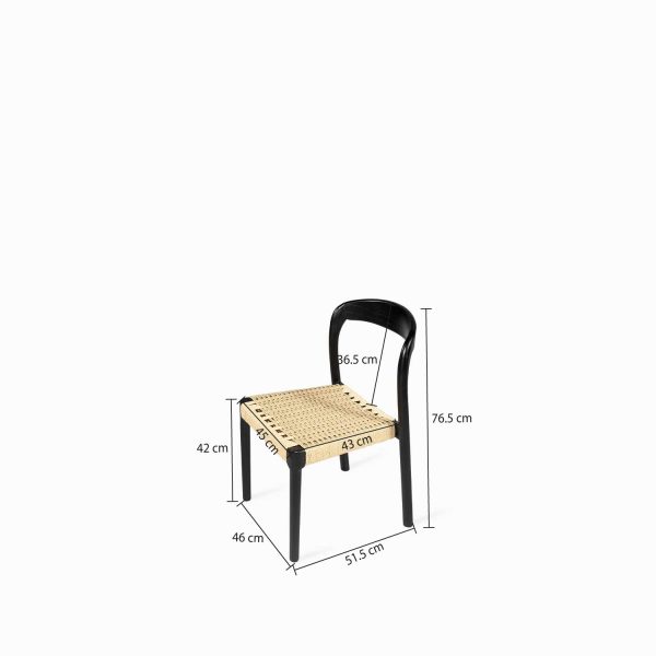 Silla comedor Arco tejida color negro - Imagen 3