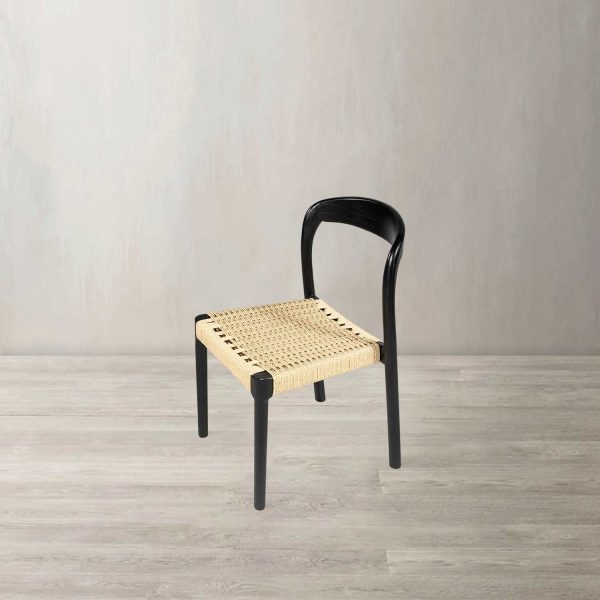 Silla comedor Arco tejida color negro - Imagen 2