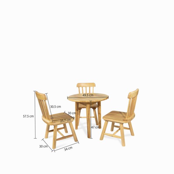 Set mesa y silla para niños color madera - Imagen 3