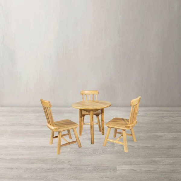 Set mesa y silla para niños color madera - Imagen 2
