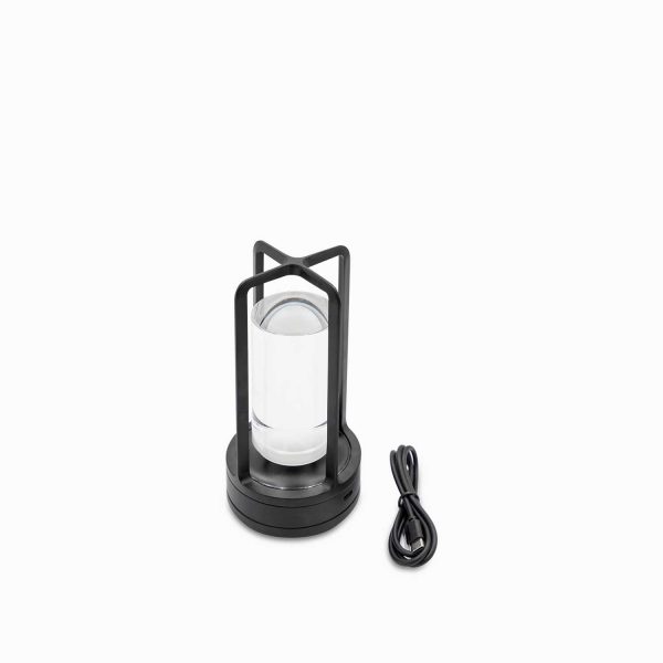 Lámpara de mesa led farol negro