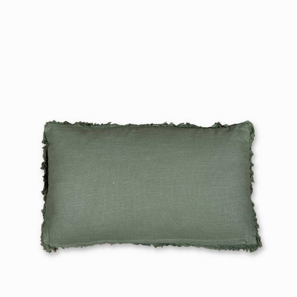 Cojín algodón verde 30x50cm - Imagen 2