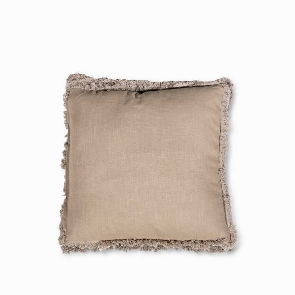 Cojín cuadros taupe 45x45cm - Imagen 2