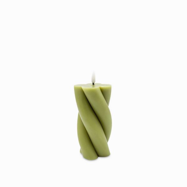 Vela led espiral verde 7.5x15cm