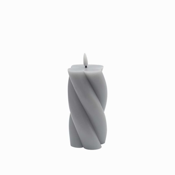 Vela led espiral gris 7.5x15cm