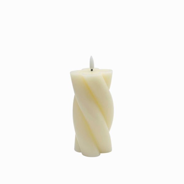 Vela led espiral marfil 7.5x15cm