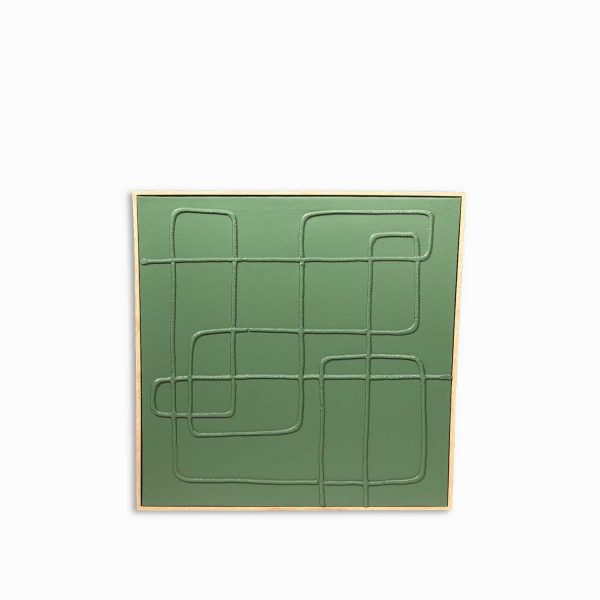 Cuadro verde líneas cubo Soft 62x62