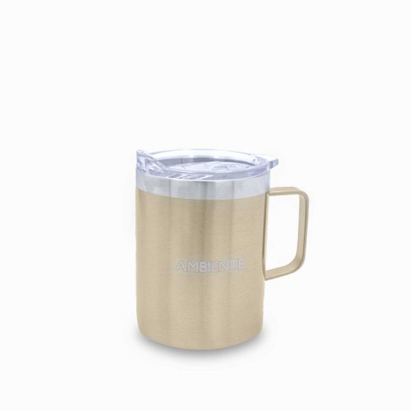 Mug doble pared en acero gold