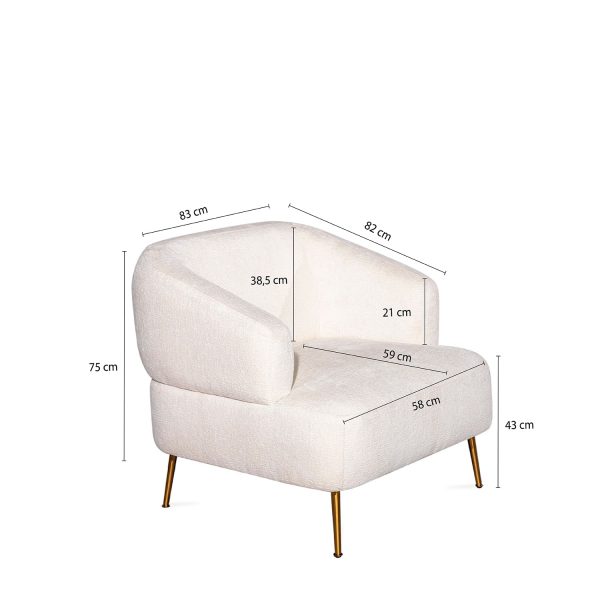Poltrona Logan beige peluda 73X78X78cm - Imagen 3