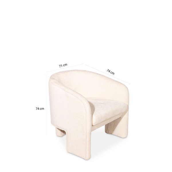 Poltrona Trípode beige peluda 74x74x71cm - Imagen 3