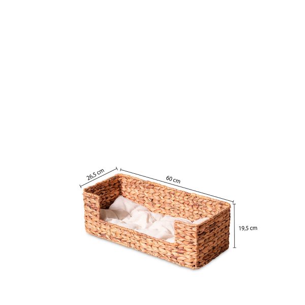 Cama para mascotas rectangular en jacinto de agua s 60x26x20cm - Imagen 3