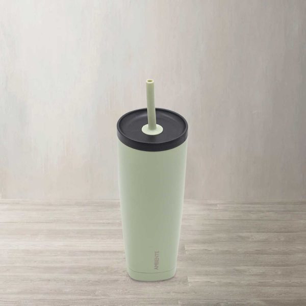 Termo doble pared verde con pitillo 550 ml - Imagen 2