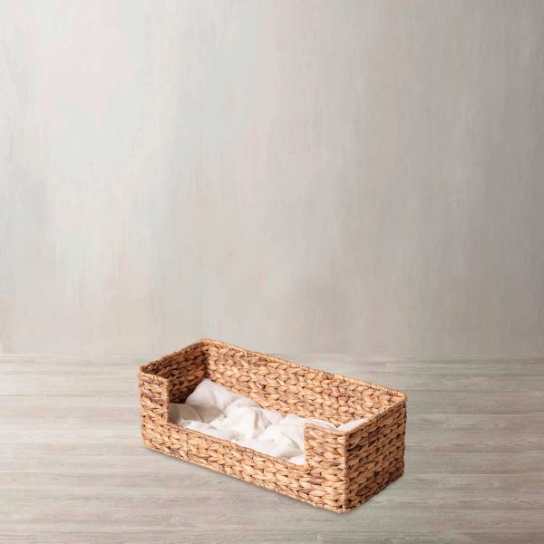 Cama para mascotas rectangular en jacinto de agua s 60x26x20cm - Imagen 2