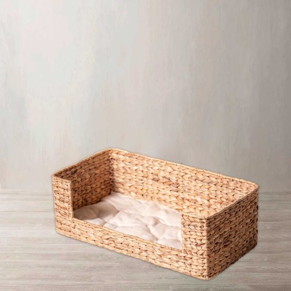 Cama para mascotas rectangular en jacinto de agua l 70x36x24cm - Imagen 2