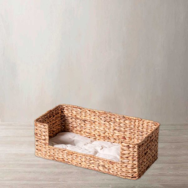 Cama para mascotas rectangular en jacinto de agua m 65x32x22cm - Imagen 2