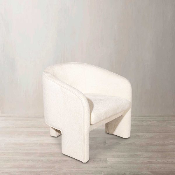 Poltrona Trípode beige peluda 74x74x71cm - Imagen 2