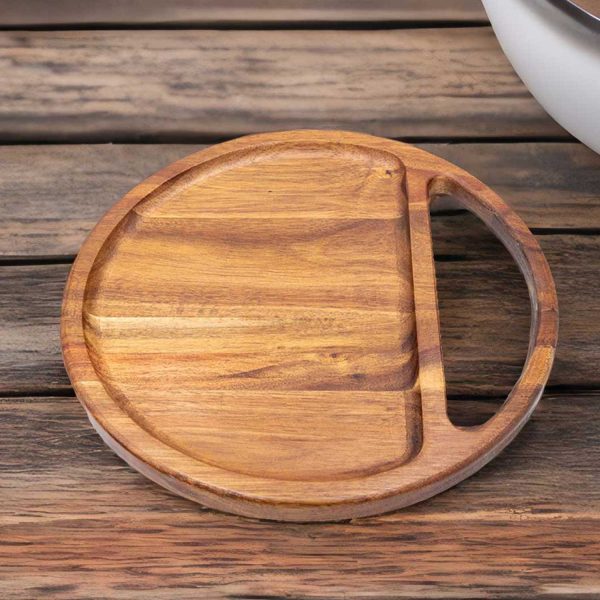 Tabla redonda en acacia 31 cm - Imagen 4