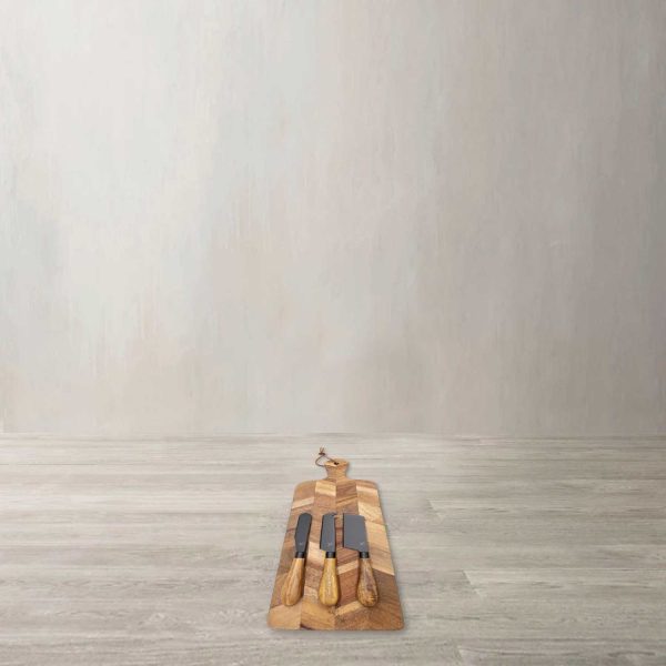 Set tabla rectangular acacia y cuchillos para el queso - Imagen 2