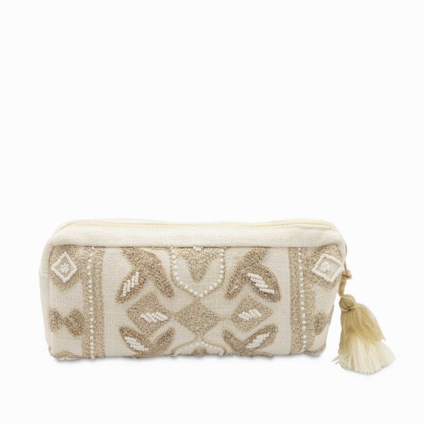 Bolsa beige raya bordada